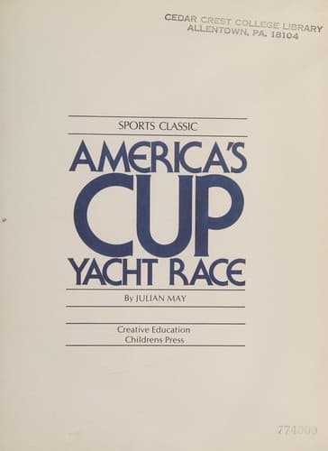 Cover of America's Cup yacht race by Julian May
