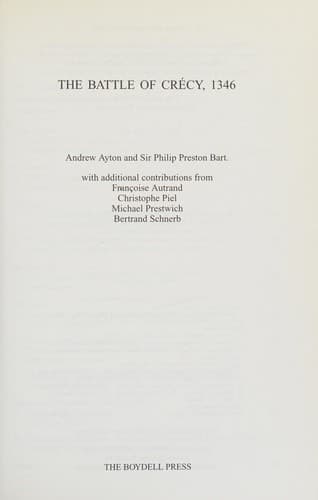 Cover of The Battle of Crécy, 1346 by Andrew Ayton