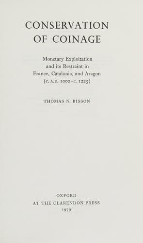 Cover of Conservation of coinage by Thomas N. Bisson