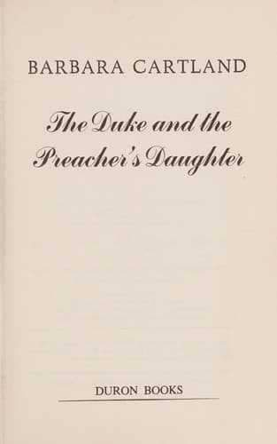 Cover of The Duke and the Preacher's Daughter by Barbara Cartland