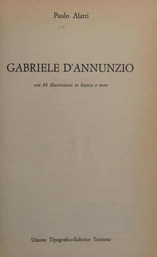 Cover of Gabriele D'Annunzio by Paolo Alatri