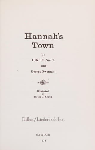 Cover of Hannah's town by Helene Smith