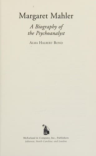 Cover of Margaret Mahler by Alma Halbert Bond