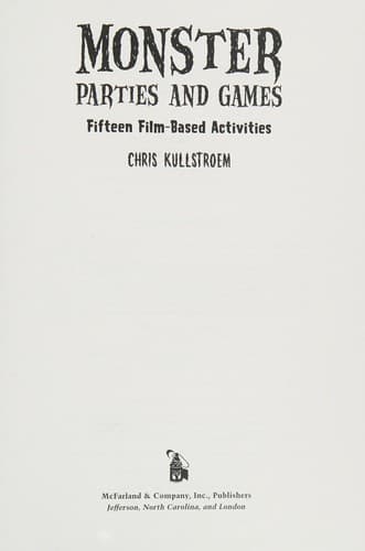 Cover of Monster parties and games by Chris Kollstroem
