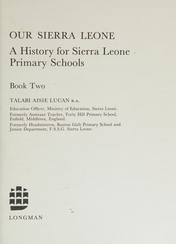 Cover of Our Sierra Leone by Talabi Aisie Lucan