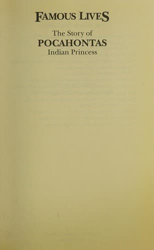 Cover of The Story of Pocahontas, Indian Princess by Patricia Adams