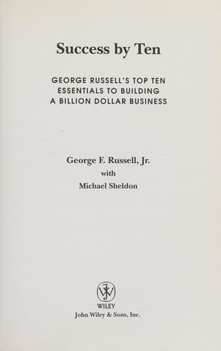Cover of Success by ten by George F. Russell