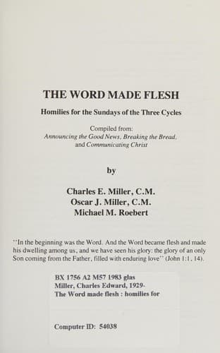 Cover of The Word Made Flesh by Charles Edward Miller