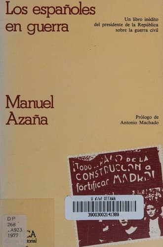 Cover of Los españoles en guerra by Manuel Azaña