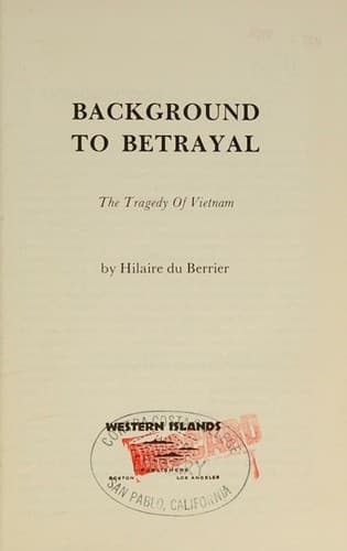Cover of Background to betrayal by Hilaire Du Berrier