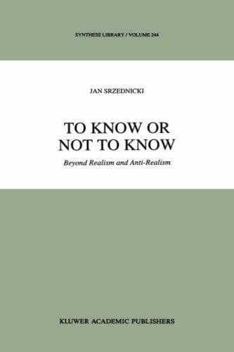 Cover of To know or not to know by Jan T. J. Srzednicki