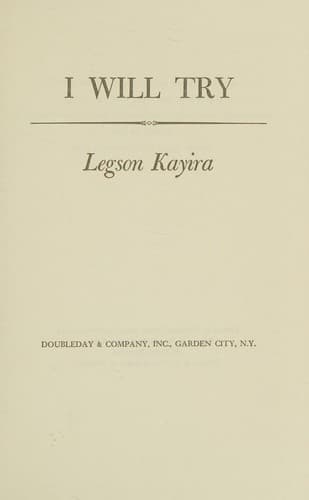 Cover of I will try by Legson Kayira