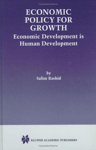 Cover of Economic Policy for Growth by Salim Rashid