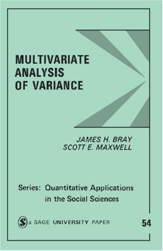 Cover of Multivariate analysis of variance by James H. Bray