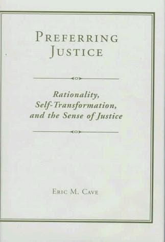 Cover of Preferring justice by Eric M. Cave