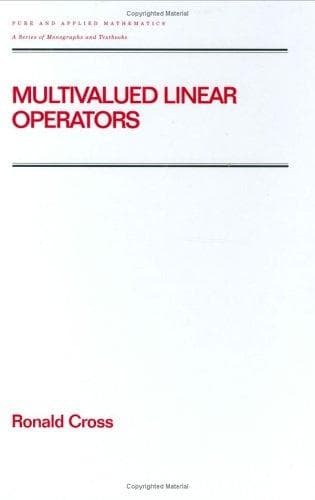 Cover of Multivalued linear operators by Cross, Ronald