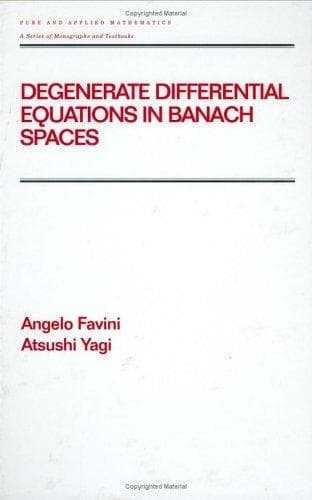 Cover of Degenerate differential equations in Banach spaces by A. Favini