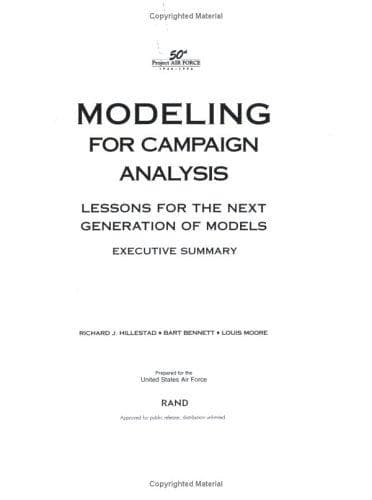Cover of Modeling for campaign analysis by R. J. Hillestad