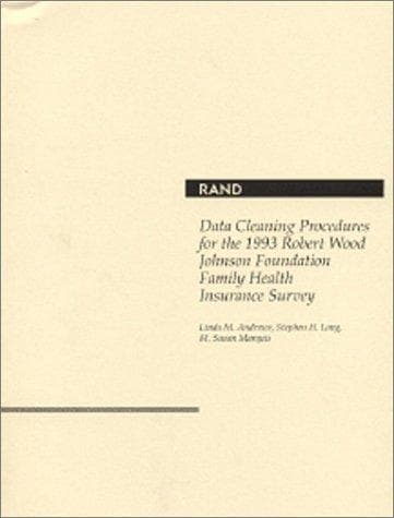 Cover of Data cleaning procedures for the 1993 Robert Wood Johnson Foundation family health insurance survey by Linda M. Andrews