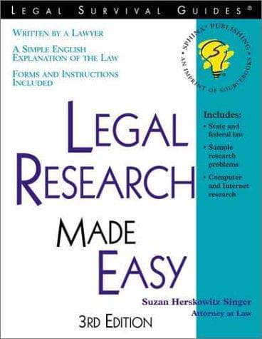 Cover of Legal research made easy by Suzan Herskowitz Singer