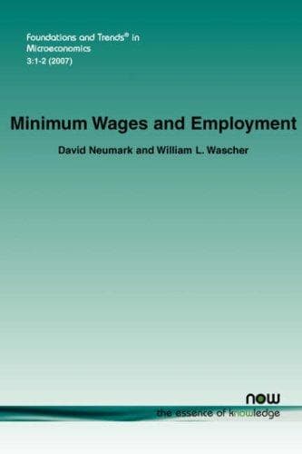 Cover of Minimum wages and employment by David Neumark