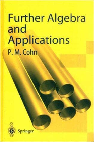 Cover of Further algebra and applications by P. M. Cohn
