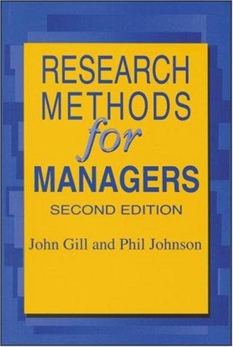 Cover of Research methods for managers by Gill, John