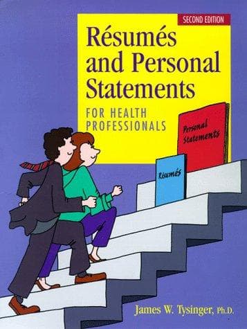 Cover of Résumés and personal statements for health professionals by James W. Tysinger