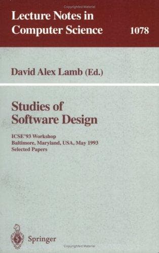 Cover of Studies of software design by ICSE '93 (1993 Baltimore, Md.)