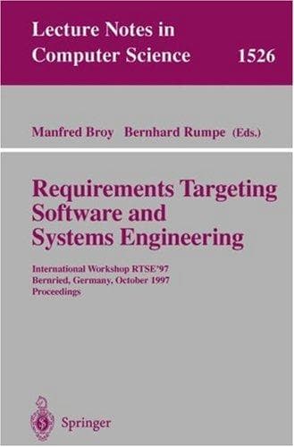 Cover of Requirements targeting software and systems engineering by International Workshop RTSE '97 (1997 Bernried, Weilheim-Schongau, Germany)