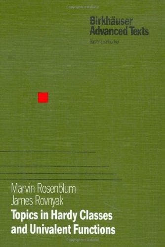 Cover of Topics in Hardy classes and univalent functions by Marvin Rosenblum