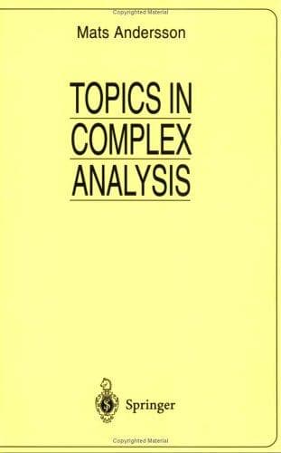 Cover of Topics incomplex analysis by Mats Andersson