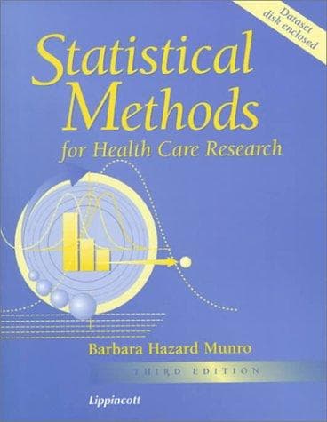 Cover of Statistical methods for health care research by Barbara Hazard Munro