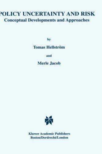 Cover of Policy uncertainty and risk by Tomas Hellström