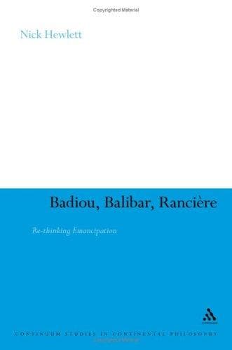 Cover of Badiou, Balibar, Ranciere by Nick Hewlett