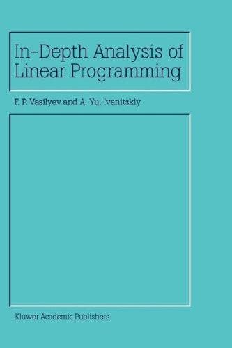 Cover of In-depth analysis of linear programming by F. P. Vasilyev