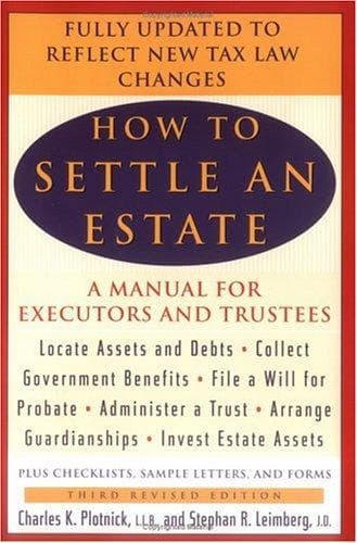 Cover of How to settle an estate by Charles Plotnick