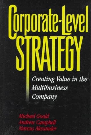 Cover of Corporate-level strategy by Michael Goold