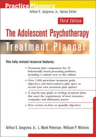 Cover of The adolescent psychotherapy treatment planner by Arthur E. Jongsma