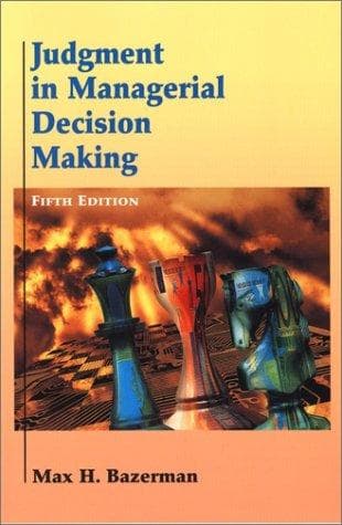 Cover of Judgment in managerial decision making by Max H. Bazerman