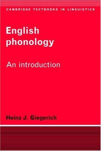 Cover of English phonology by Heinz J. Giegerich