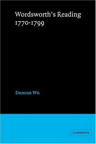 Cover of Wordsworth's Reading 17701799 by Duncan Wu