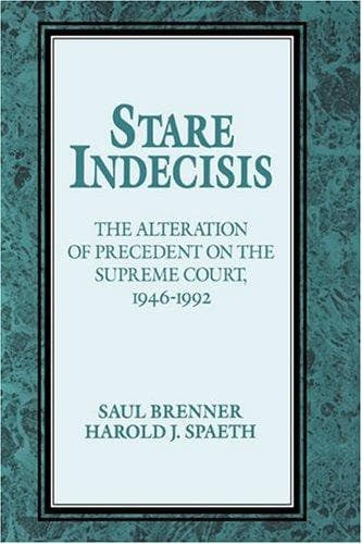Cover of Stare indecisis by Brenner, Saul