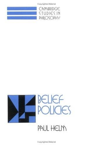 Cover of Belief policies by Paul Helm