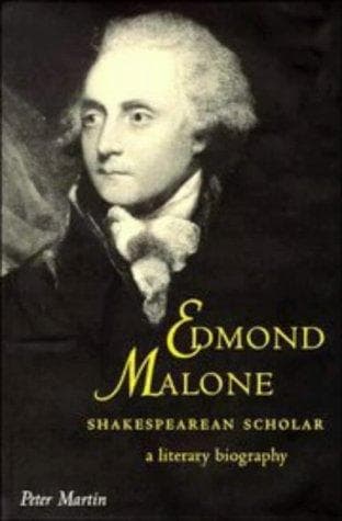 Cover of Edmond Malone, Shakespearean scholar by Martin, Peter