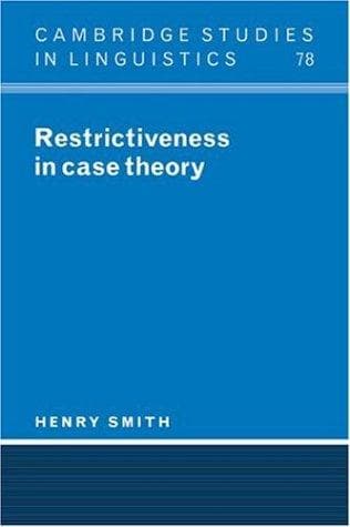 Cover of Restrictiveness in case theory by Henry Smith