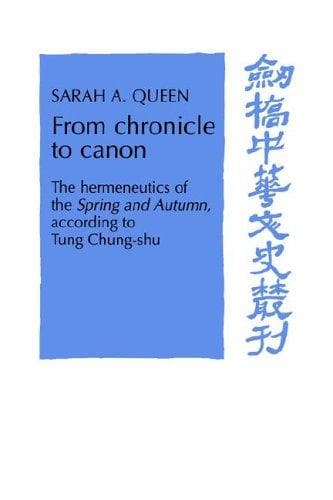 Cover of From Chronicle to Canon by Sarah A. Queen