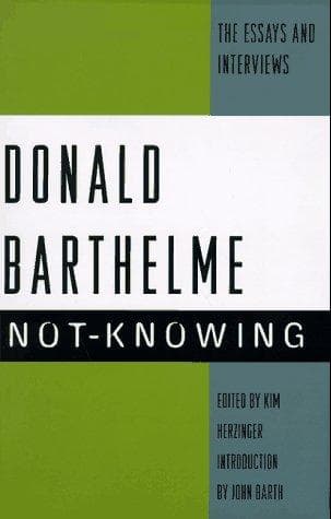 Cover of Not-Knowing by Donald Barthelme