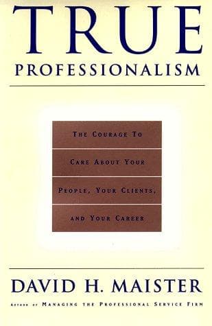 Cover of TRUE PROFESSIONALISM by David H. Maister