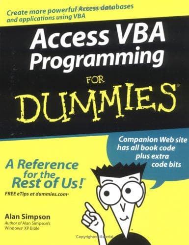 Cover of Access VBA Programming For Dummies (For Dummies (Computer/Tech)) by Alan Simpson